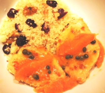 orange chicken w couscous
